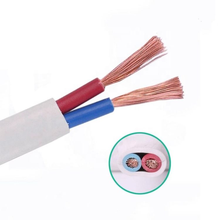 2 Cores RVVB H03VVH2-F Flat PVC Flexible Copper Electrical Cable Wire
